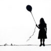 Painting of a small girl holding a balloon