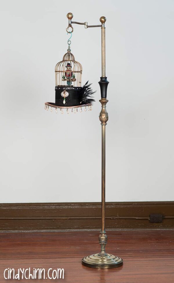 Doin' the Birdcage Walk Hat - Steampunk top hat with animated bird - Image 3