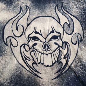 WA - Skull T-shirt with Bleached design