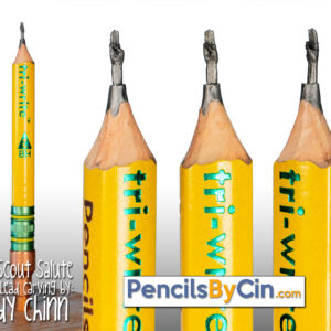 Girl-Scouts honor micro carving pencil lead