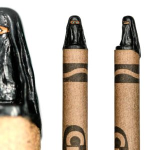 Woman-in-Niqab-crayon-carving micoro carving sculpture